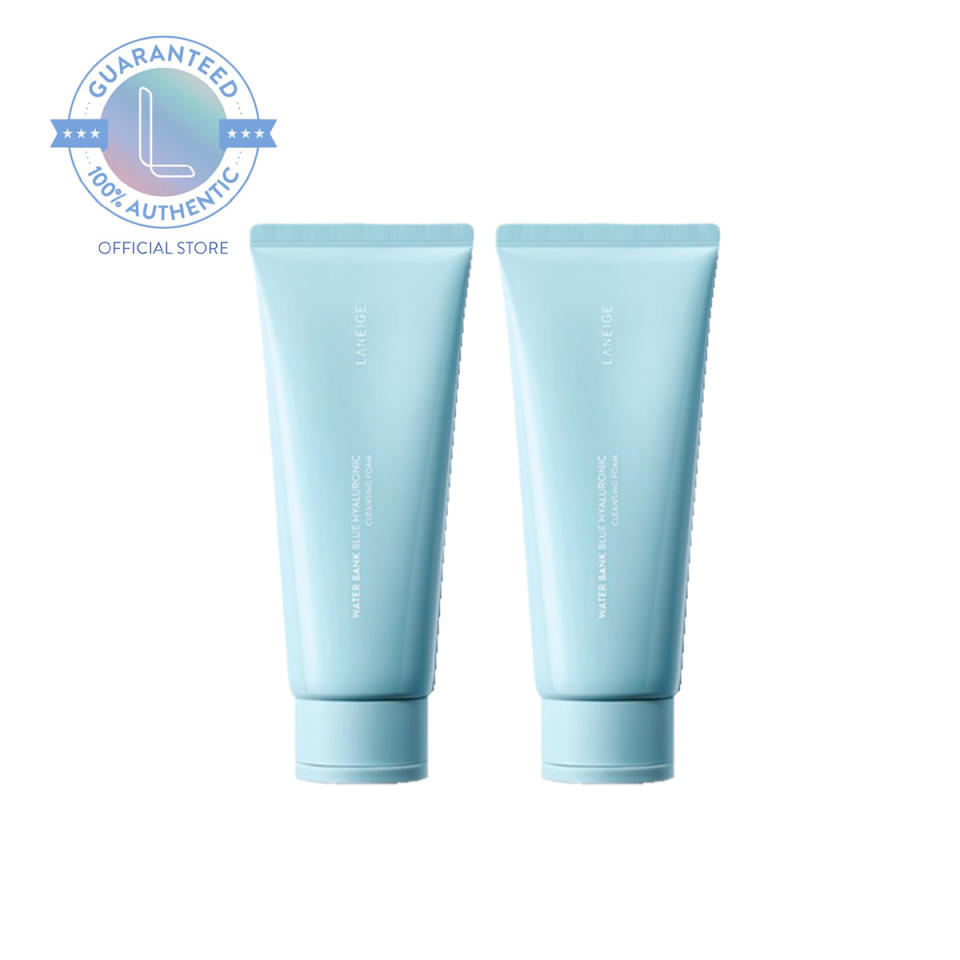 LANEIGE Water Bank Blue Hyaluronic Cleansing Foam 150g Duo Set - Deep Cleansing, Ultrafine Particle Removal. (Photo: Lazada SG)