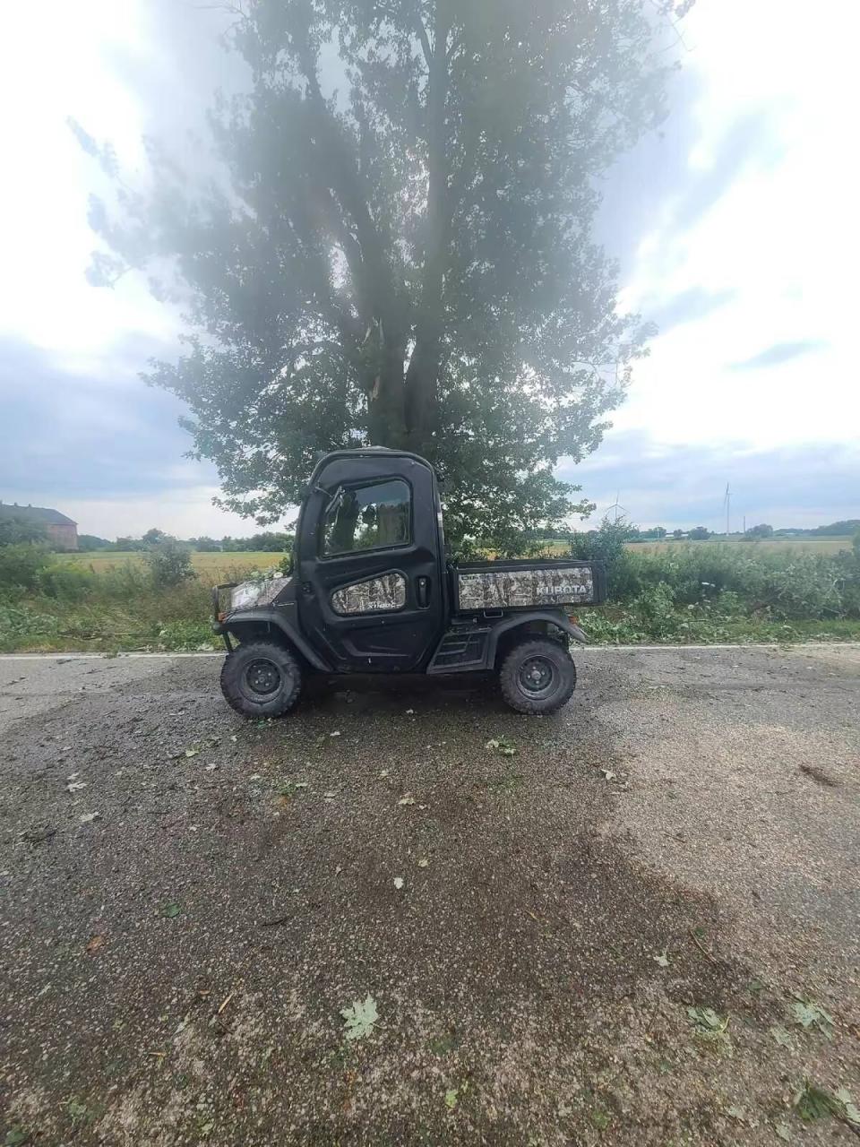 An ATV in Chatham-Kent shown before it was struck by a tree limb in a big storm in early August.