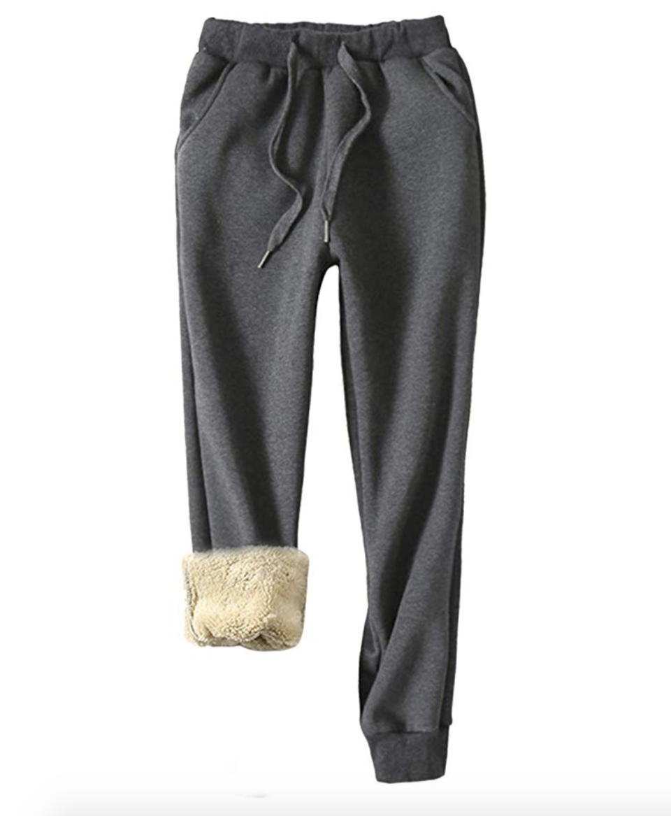 Yeokou Women's Warm Sherpa Lined Athletic Sweatpants Jogger Fleece Pants