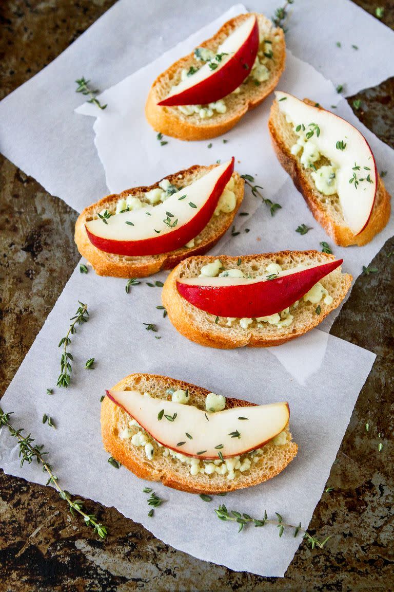 Pear and Blue Cheese Crostini