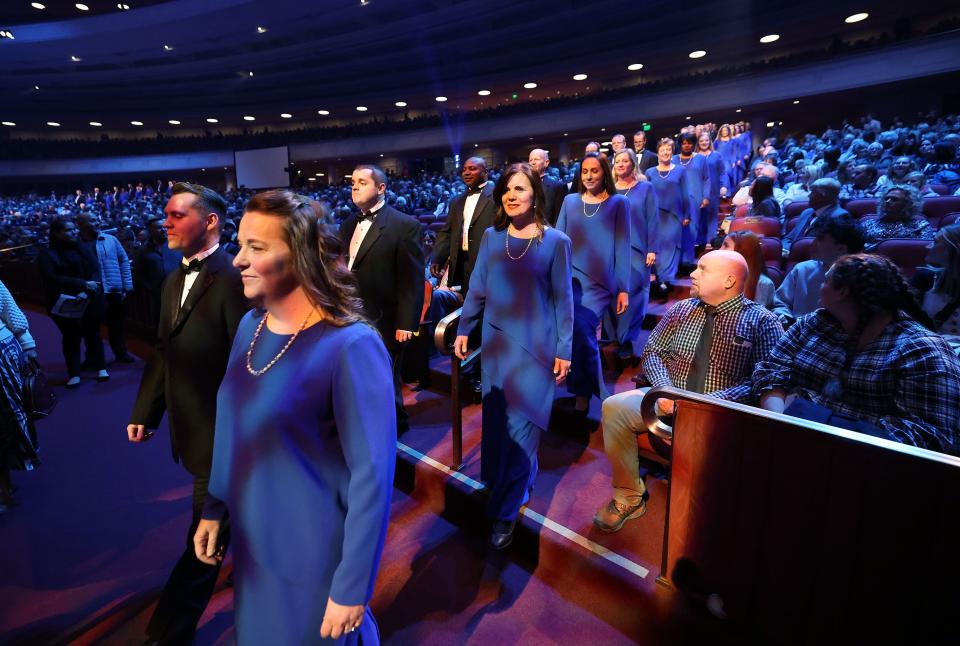 The Tabernacle Choir at Temple Square and Orchestra at Temple Square perform during their annual Christmas Concerts at the Conference Center in Salt Lake City on Thursday, Dec. 14, 2023. | Jeffrey D. Allred, Deseret News