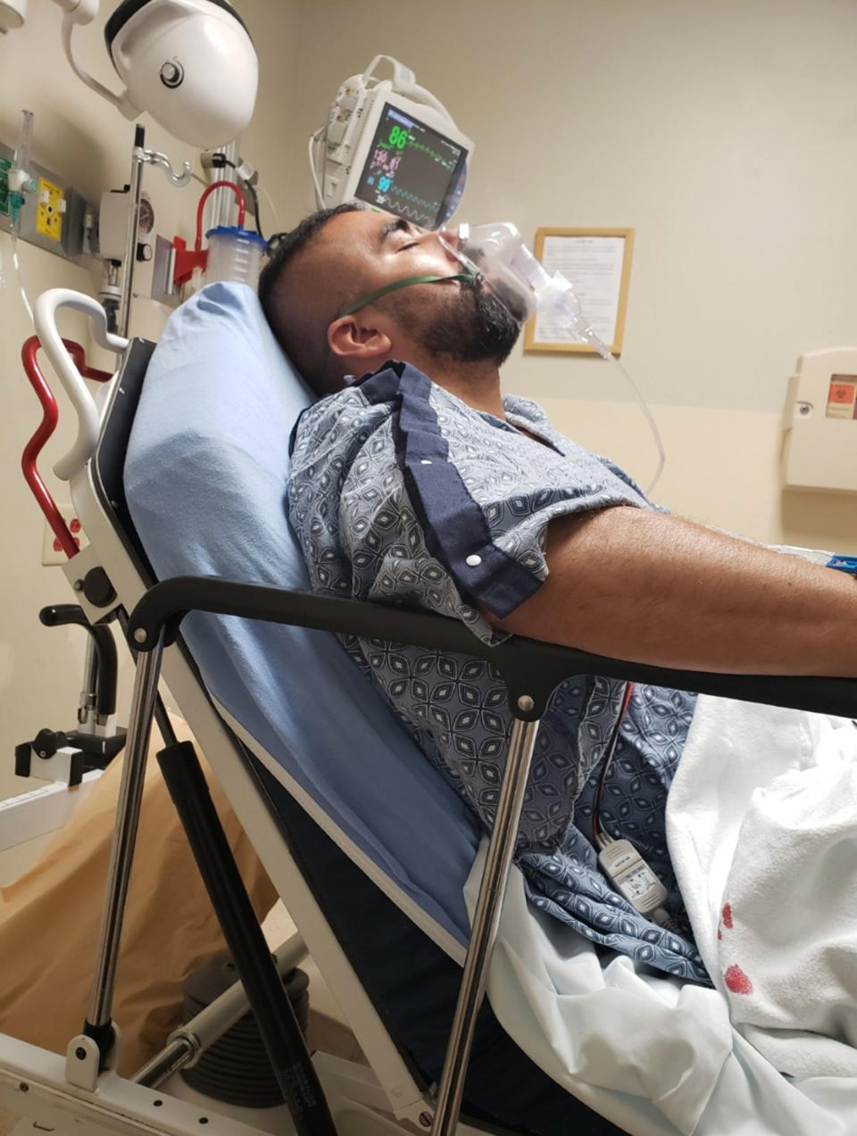 Jose Leon in hospital with valley fever (Courtesy Leon﻿ family)