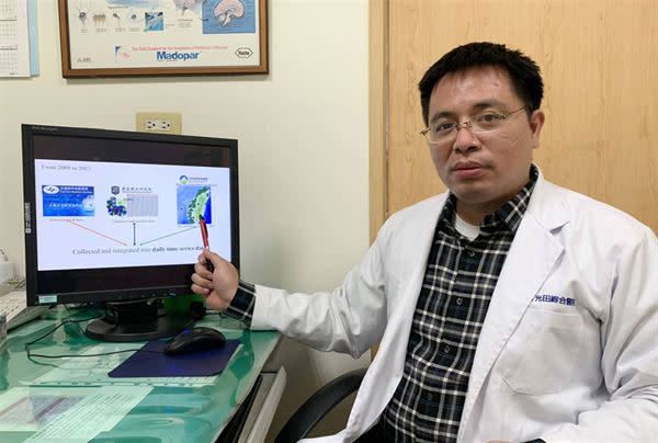 光田綜合醫院兒科醫師江國樑蒐集各項數據，研究出氣象與空汙對癲癇發作的影響。（圖片／光田綜合醫院提供）