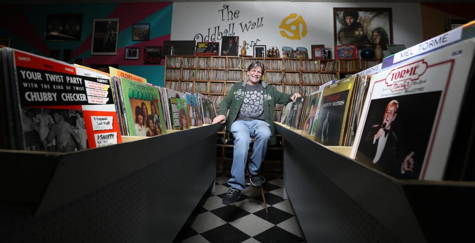 Craig Stepneski in the original Record King store in Hackensack, which is now located in Saddle Brook.