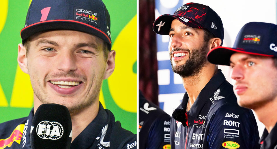 Pictured left to right is Max Verstappen and Daniel Ricciardo.