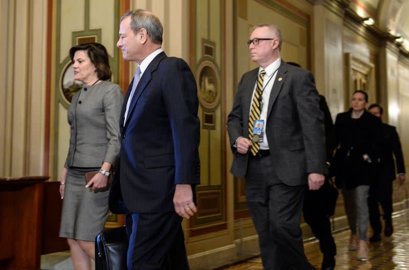 U.S. Supreme Court Chief Justice John Roberts arrives at the U.S. Capitol in Washington