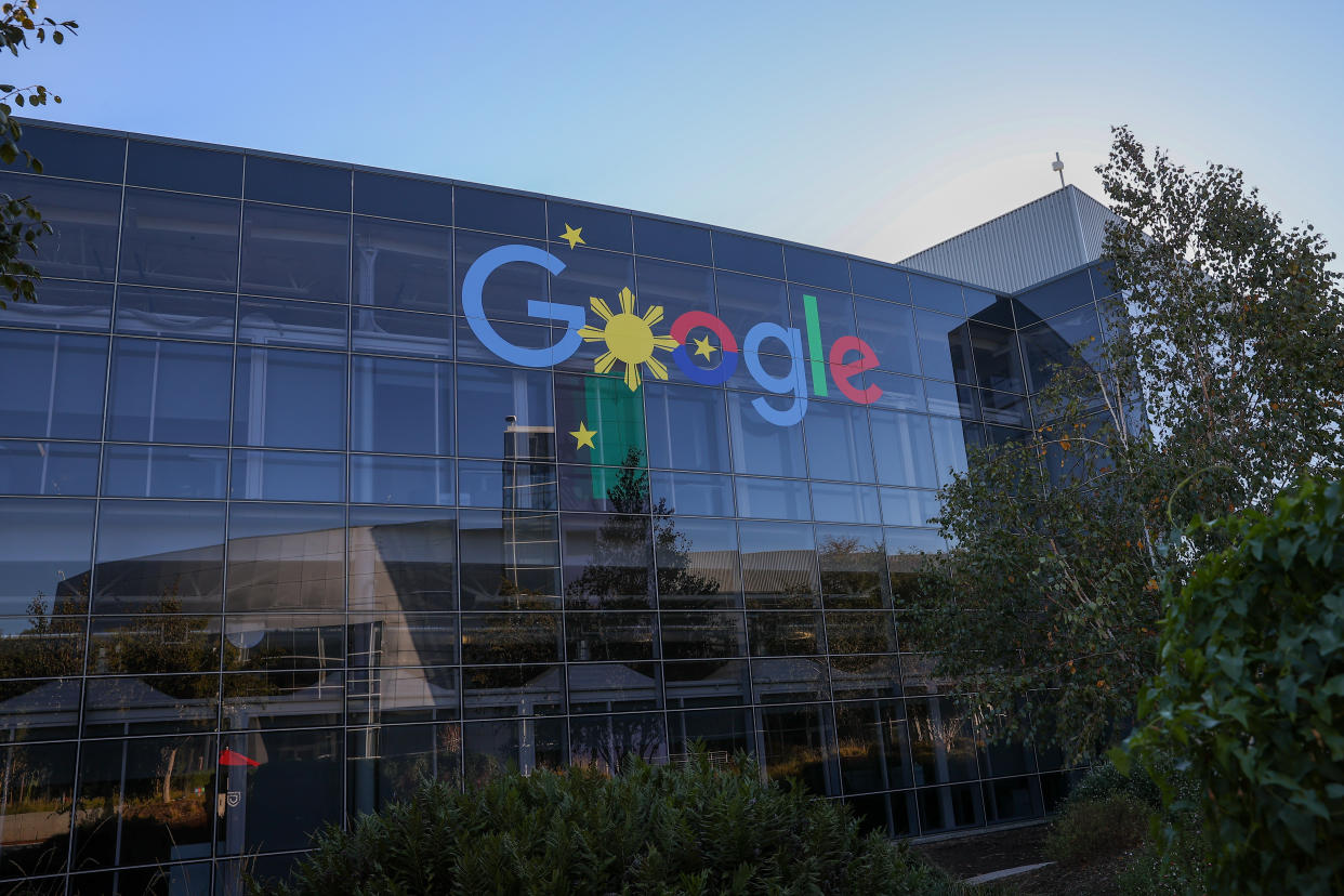 MOUNTAIN VIEW, CA - OCTOBER 28: Google headquarters is seen in Mountain View, California, United States on October 28, 2021. (Photo by Tayfun Coskun/Anadolu Agency via Getty Images)