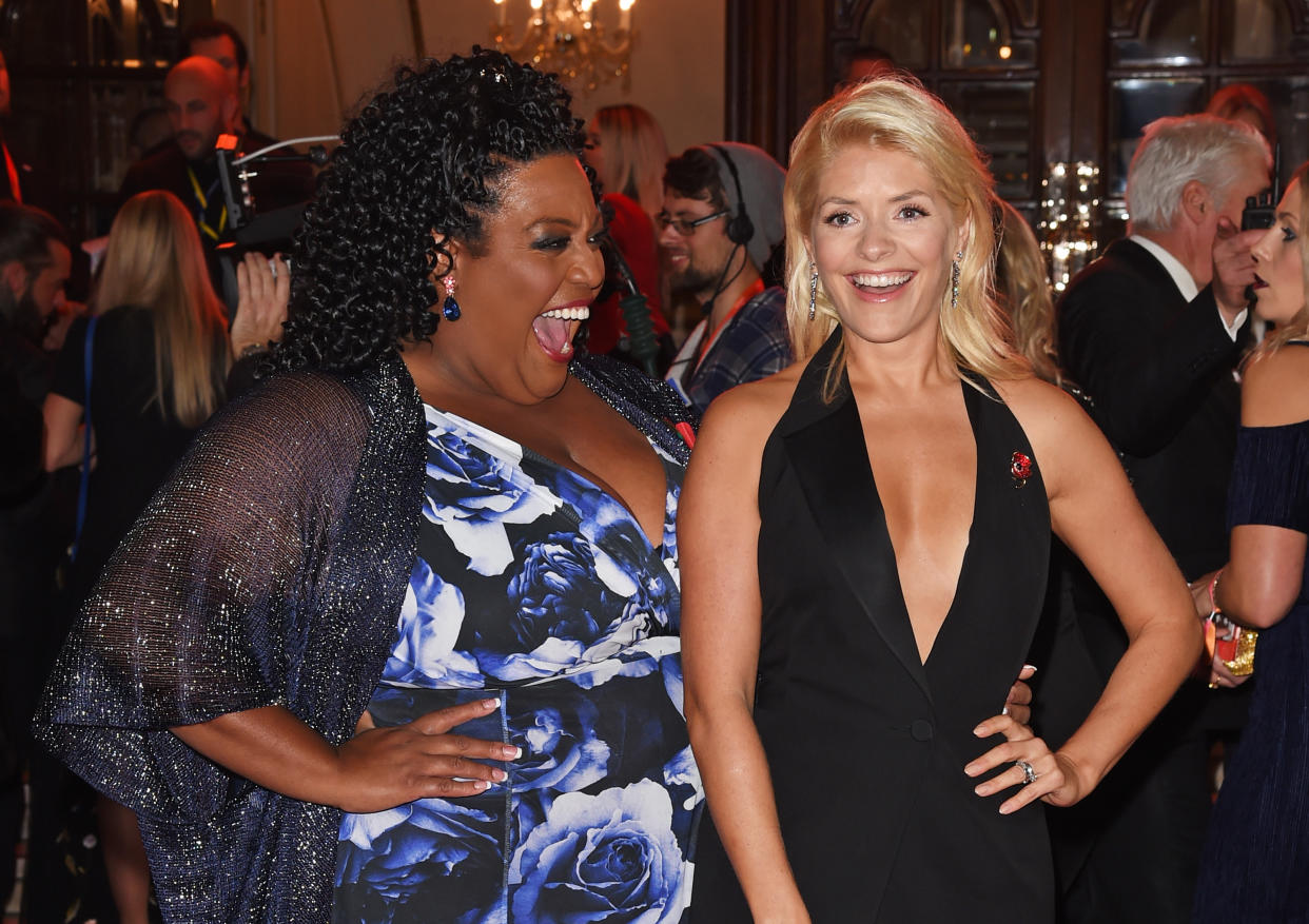 Alison Hammond (L) and Holly Willoughby attend the ITV Gala held at the London Palladium on November 9, 2017 in London, England.  (Photo by David M. Benett/Dave Benett/Getty Images)