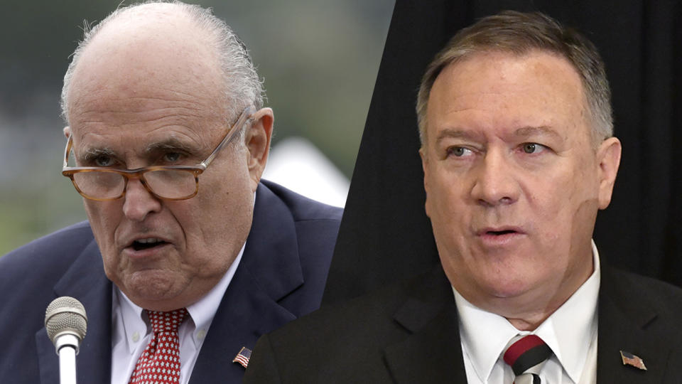 Rudy Giuliani and Secretary of State Mike Pompeo. (Photos: Charles Krupa/AP, Timothy D. Easley/AP)