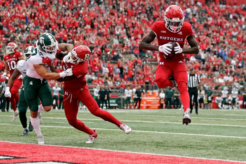 Rutgers receiver Aron Cruickshank, the Scarlet Knights' leading receiver this season, scored a touchdown agains the Spartans last season, a game won by MSU.