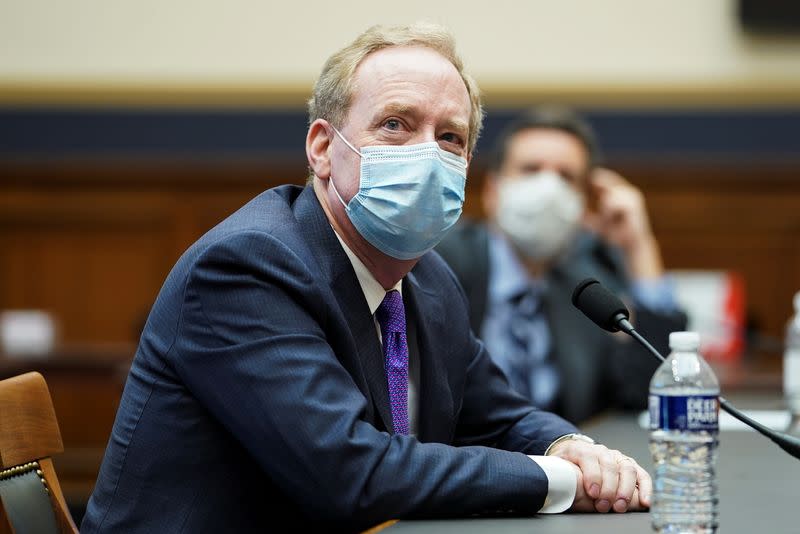 Microsoft President Brad Smith testifies at House Judiciary Subcommittee hearing on Capitol Hill in Washington