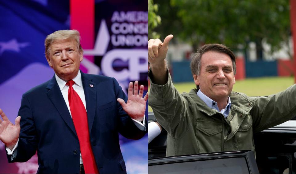 President Donald Trump and Bolsonaro, who is known as "Brazil's Trump," will meet Tuesday at the White House. (Photo: HuffPost France)