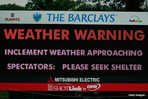 Weather woes throw wrench into Barclays weekend plans