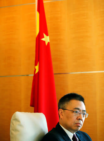 Xiangchen Zhang, Chinese Ambassador to the World Trade Organization (WTO) attends an interview with Reuters in Geneva, Switzerland March 22, 2018. REUTERS/Denis Balibouse