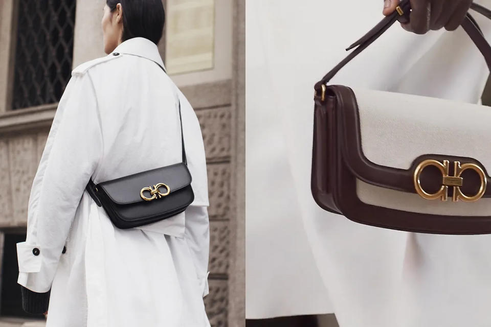 Ferragamo 悄悄登場：Gancini 扣飾肩背包，優雅輪廓預測成為下一枚 It Bag！