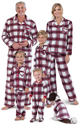 11) PajamaGram Plaid Matching Family Christmas Pajamas