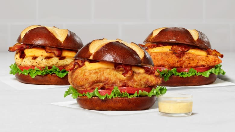 Chick-fil-A Pretzel Cheddar Club Sandwich