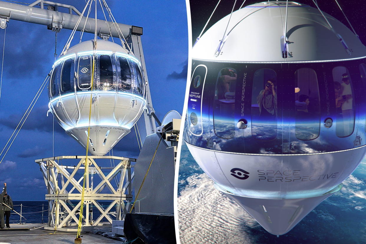 The balloon set off from the Marine Spaceport Voyager ship, off the coast of St Petersburg, Florida. 