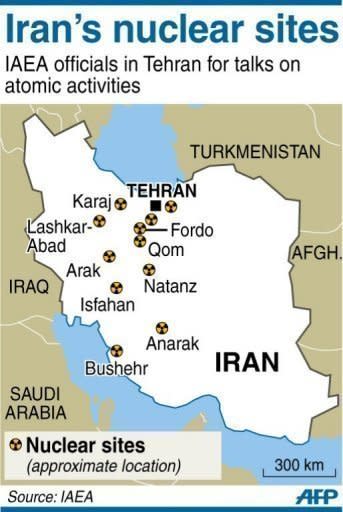 Map locating Iran's principal nuclear facilities. US President Barack Obama warned on Friday against a premature attack on Iran, while Israeli leader Benjamin Netanyahu insisted his country had the right to self-defense and needed room to maneuver