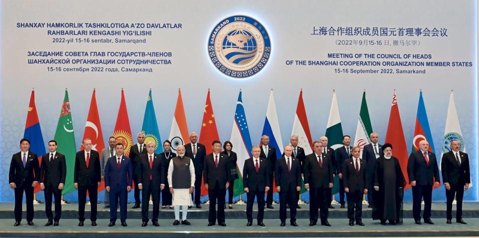上海合作組織（Shanghai Cooperation Organisation）領袖峰會9月15日、16日在烏茲別克首都撒馬罕(Samarkand)舉行。 (圖:烏茲別克總統府)