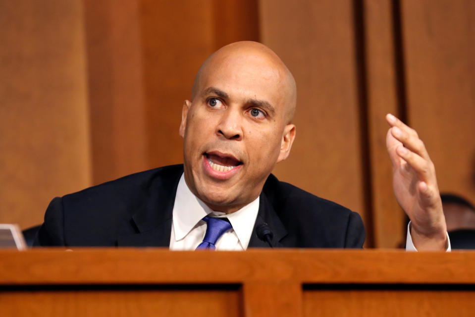 Sen. Cory Booker, D-N.J., speaks during Supreme Court nominee Judge Brett Kavanaugh’s confirmation hearing on Capitol Hill in Washington on Tuesday. (Photo: Reuters/Joshua Roberts)