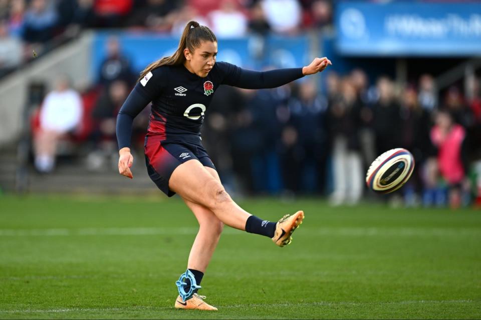 Holly Aitchison, part of beautifully balanced England midfield, produced a composed performance at fly half (Getty Images)