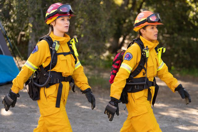 <p>Disney/Eric McCandless</p> Danielle Savre and Jaina Lee Ortiz on 'Station 19'