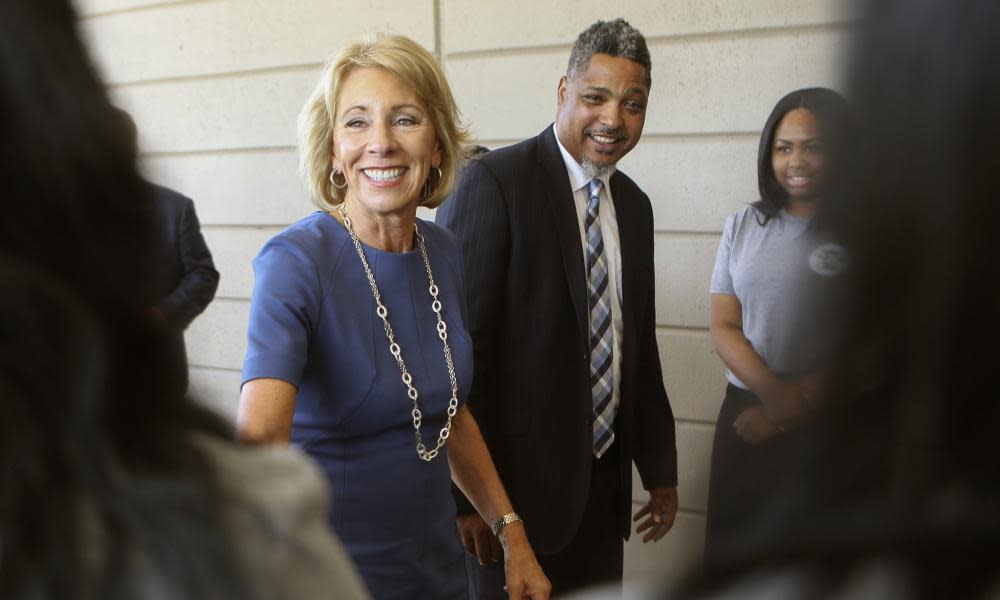 Betsy Devos on 15 September in Gary, Indiana.