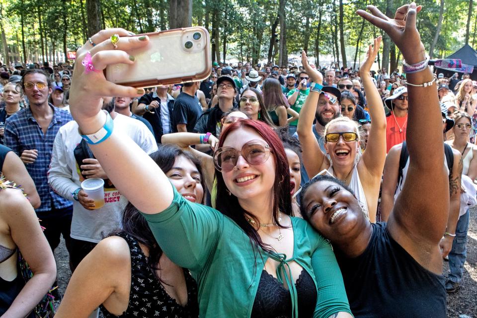 Fans watch Philadelphia band Snacktime perform at the Treehouse stage on Day 4, the final day of the 2022 Firefly Music Festival in Dover, Sunday, Sept. 25, 2022. 