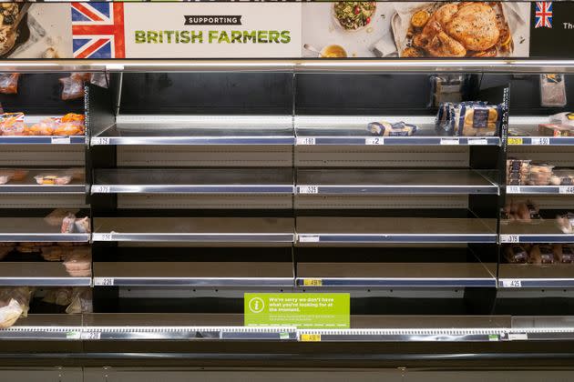 Empty shelves in an ASDA store in Cardiff in October (Photo: Matthew Horwood via Getty Images)