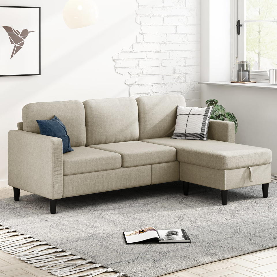 <p><a href="https://go.redirectingat.com?id=74968X1596630&url=https%3A%2F%2Fwww.walmart.com%2Fip%2FMUZZ-Sectional-Sofa-Movable-Ottoman-Free-Combination-Couch-Small-L-Shaped-Storage-Modern-Linen-Fabric-Set-Living-Room-Beige%2F1826644660&sref=https%3A%2F%2Fwww.goodhousekeeping.com%2Fhome-products%2Fg44831925%2Fbest-sofas-under-300%2F" rel="nofollow noopener" target="_blank" data-ylk="slk:Shop Now;elm:context_link;itc:0;sec:content-canvas" class="link ">Shop Now</a></p><p>Sectional Sofa With Movable Ottoman</p><p>walmart.com</p><p>$209.99</p>