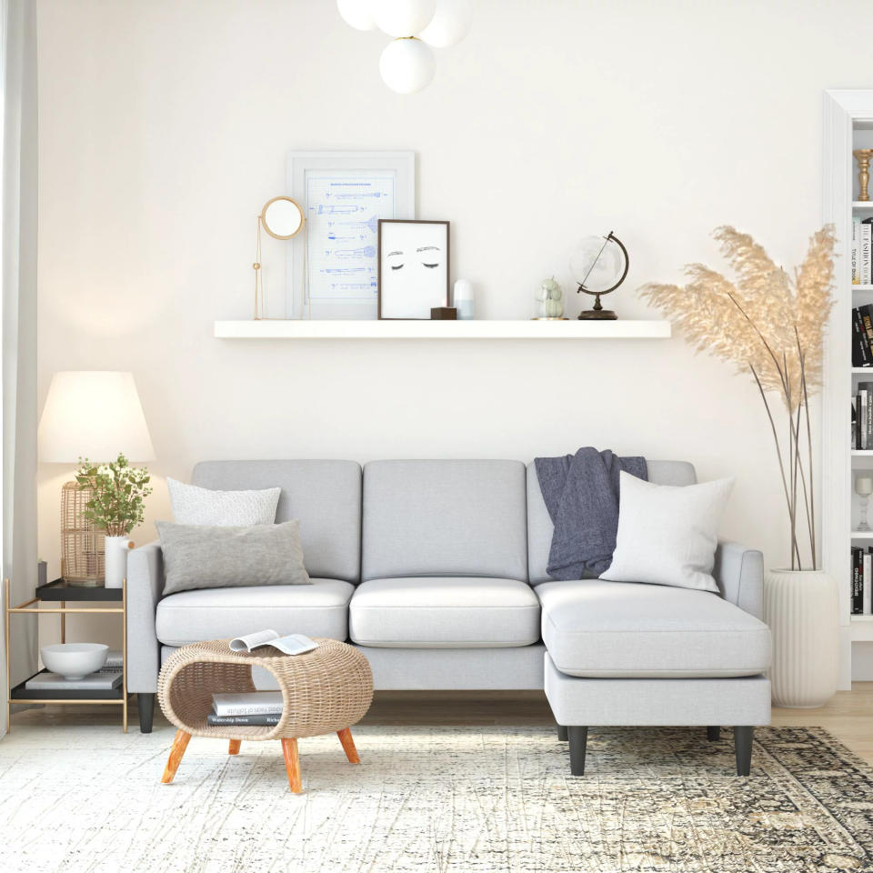 light gray sectional