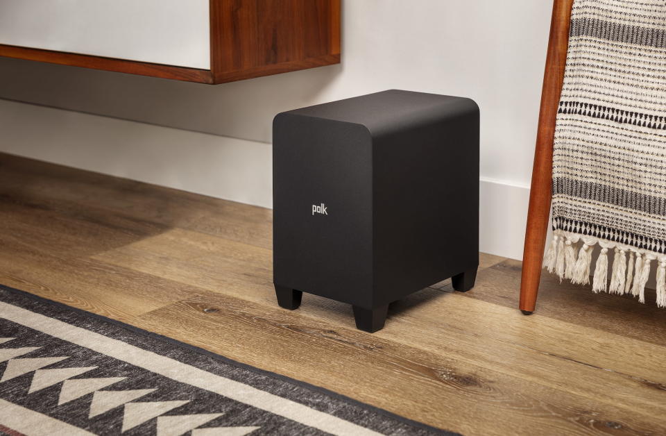 The matching subwoofer for Polk Audio's Signa S4 soundbar.