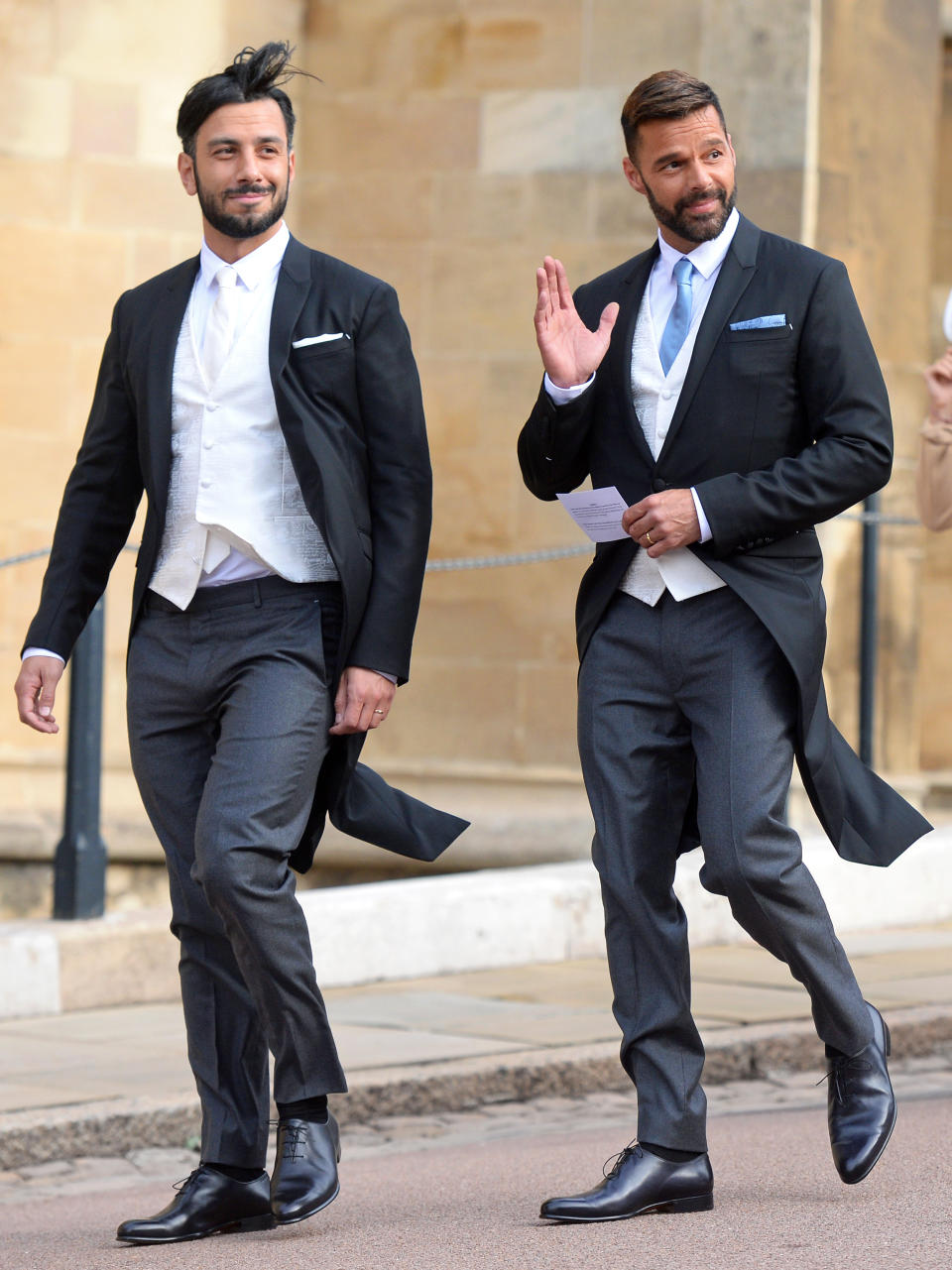 The pair wore matching wedding bands at the royal wedding. Photo: Getty