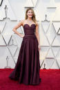 <p>The “Big Little Lies” actress opted for a burgundy, strapless gown. <em>[Photo: Getty]</em> </p>