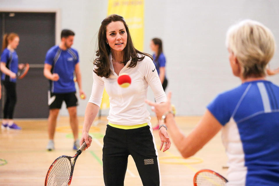 FEBRUARY: Kate in athletic tennis mode is still somehow more effortlessly glam than our, like, most formal black-tie look would be.