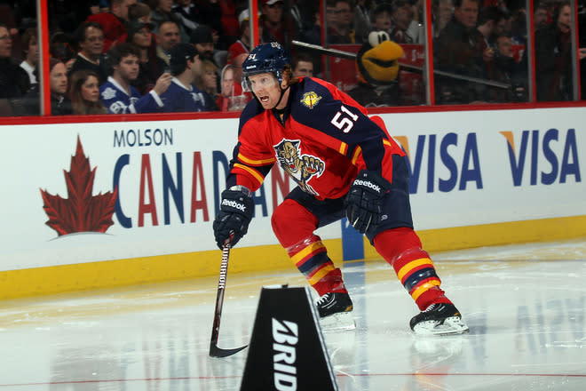 OTTAWA, ON - JANUARY 28: Brian Campbell #51 of the Florida Panthers and Team Chara skates during the Bridgestone NHL Fastest Skater part of the 2012 Molson Canadian NHL All-Star Skills Competition at Scotiabank Place on January 28, 2012 in Ottawa, Ontario, Canada. (Photo by Bruce Bennett/Getty Images)