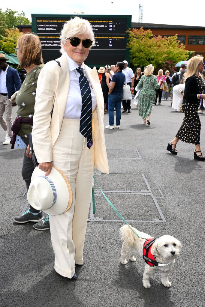 Glenn Close en la final de Wimbledon de 2024, en la que venció el español Carlos Alcaraz frente al serbio Novak Djokovic el 14 de julio de 2024