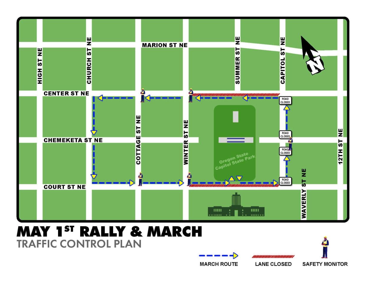Road closures and lane restrictions are expected from 1:30-3:30 p.m. Wednesday around the Capitol Mall.