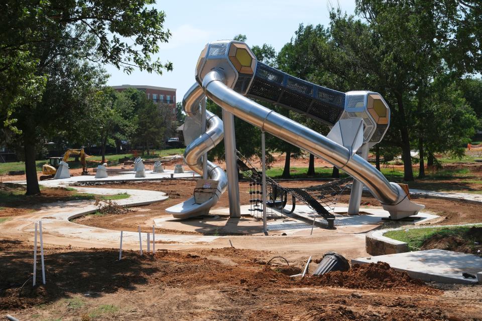 Updated playground equipment is part of the Stephenson Park renovation project in Edmond.