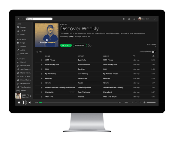 Spotify on desktop