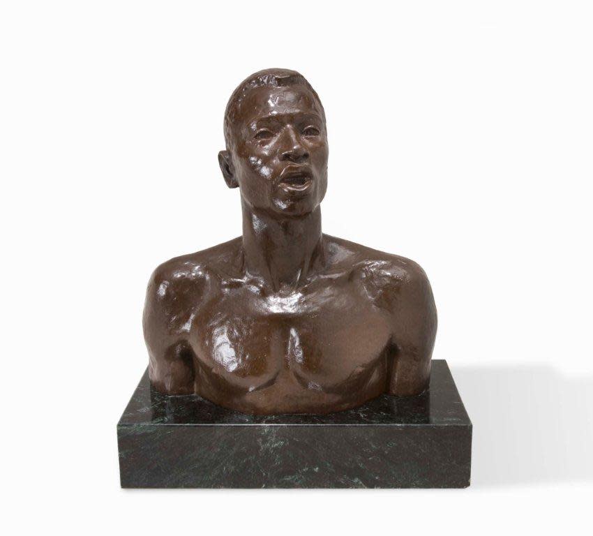 "Birth of the Spirituals," 1941, bronze on marble base, by Bay St. Louis native Richmond Barthé, 1901-1989, courtesy of Stella Jones Gallery, New Orleans.