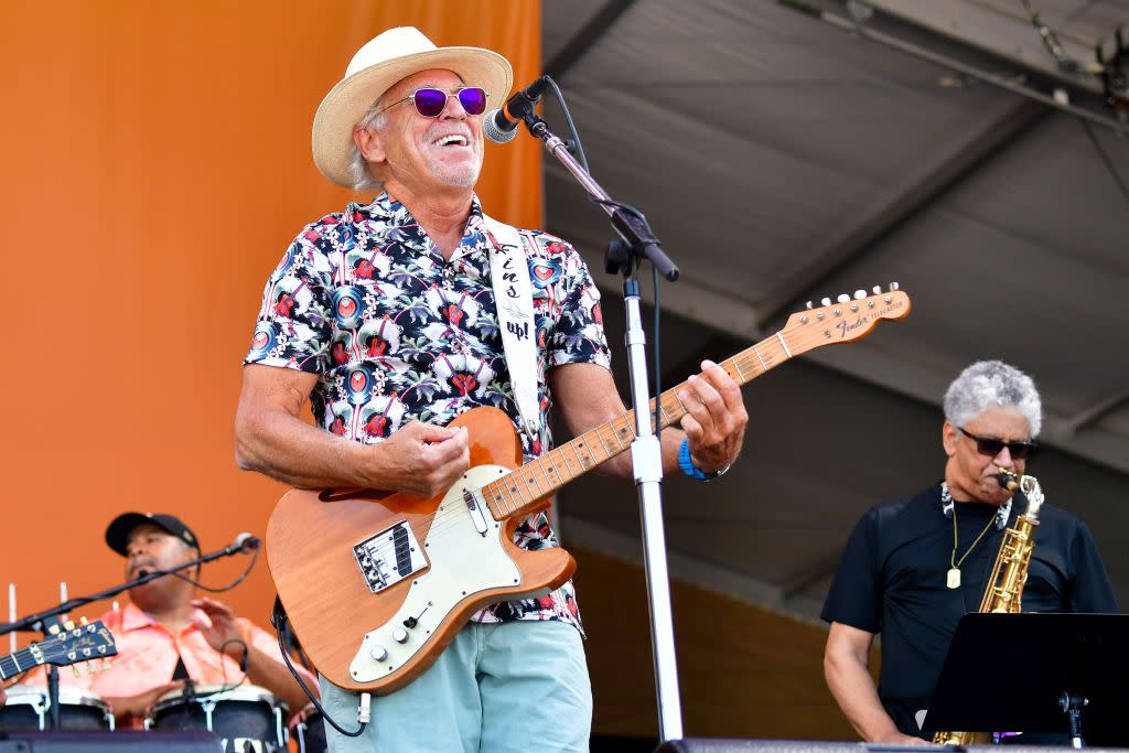 Jimmy Buffett performs during the 2019 New Orleans Jazz & Heritage Festival 50th Anniversary at Fair Grounds Race Course on May 05, 2019 in New Orleans, Louisiana.