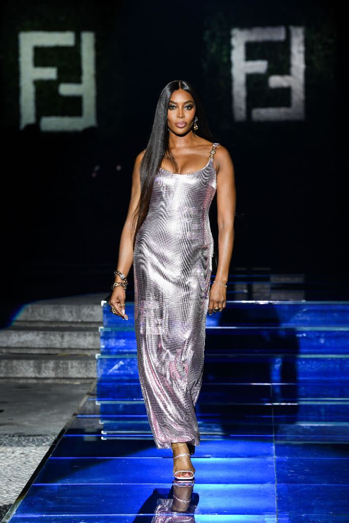 Naomi Campbell on the runway for Fendi by Versace. - Credit: Courtesy of Fendi