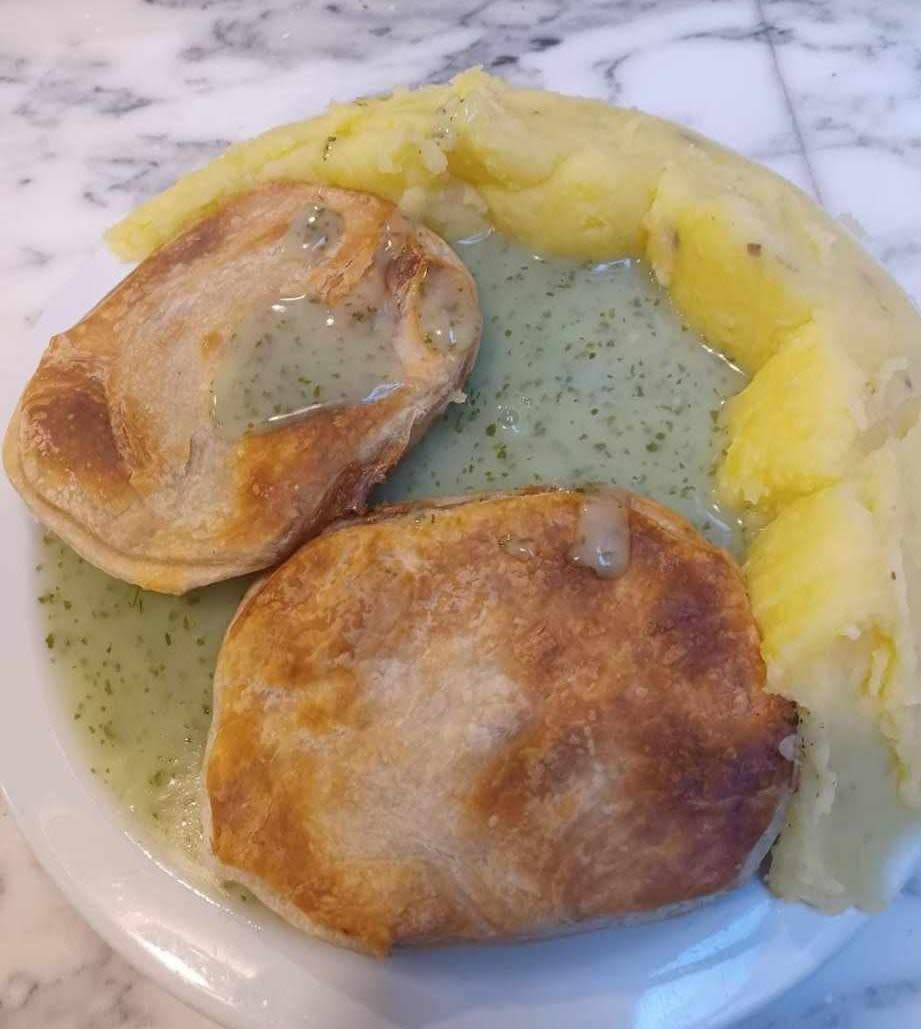 Eastern Daily Press: Marley's Pie & Mash offers traditional beef mince pies with liquor parsley sauce