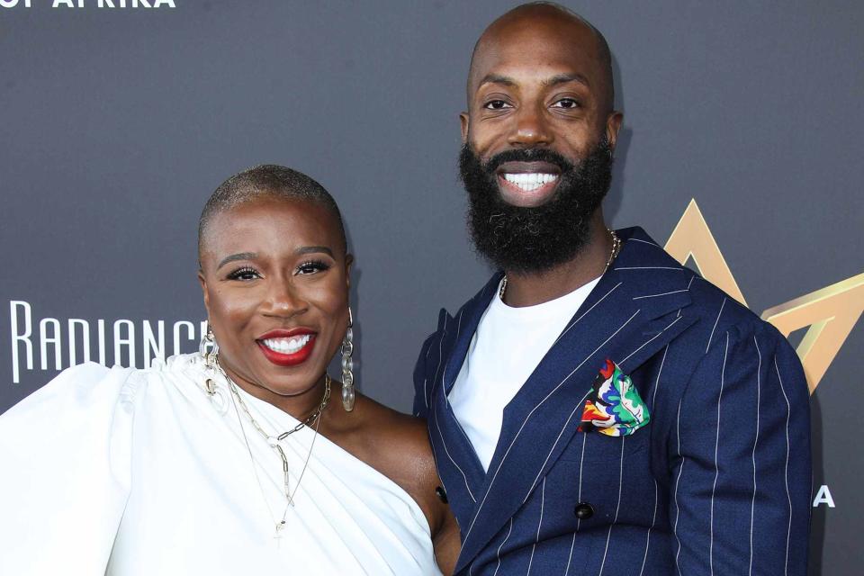 <p>Image Press Agency/NurPhoto/Shutterstock</p> Aisha Hinds and Nigel Walker arrive at the 4th Annual International Women Of Power Awards on August 8, 2021 in Marina del Rey, Los Angeles, California. 