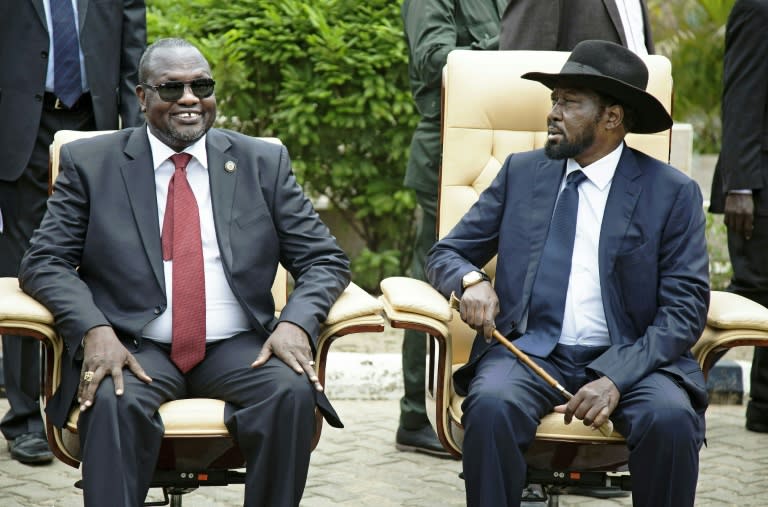 A brutal war -- which broke out in December 2013 when South Sudan President Salva Kiir (R) accused his former deputy Riek Machar of plotting a coup -- has claimed tens of thousands of lives and forced many times that number to flee their homes