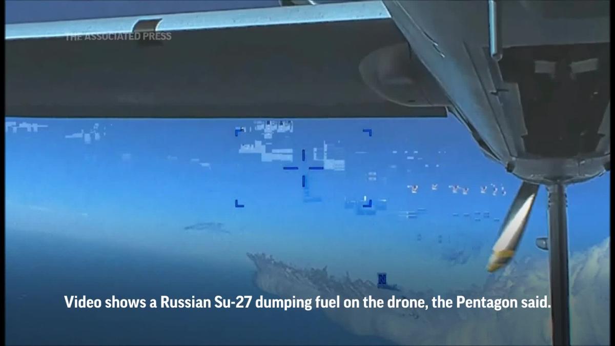 US military video shows Black Sea drone incident