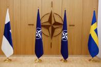 NATO holds ceremony to mark Sweden's and Finland's application for membership in Brussels