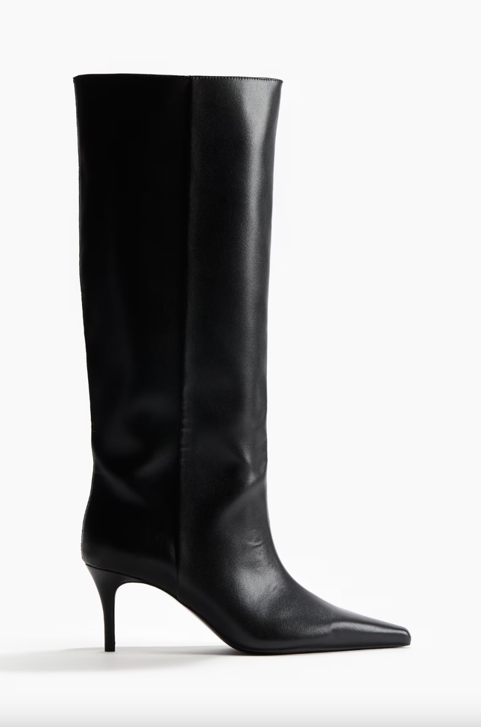 black kitten heel Knee-High Boots (Photos via H&M)